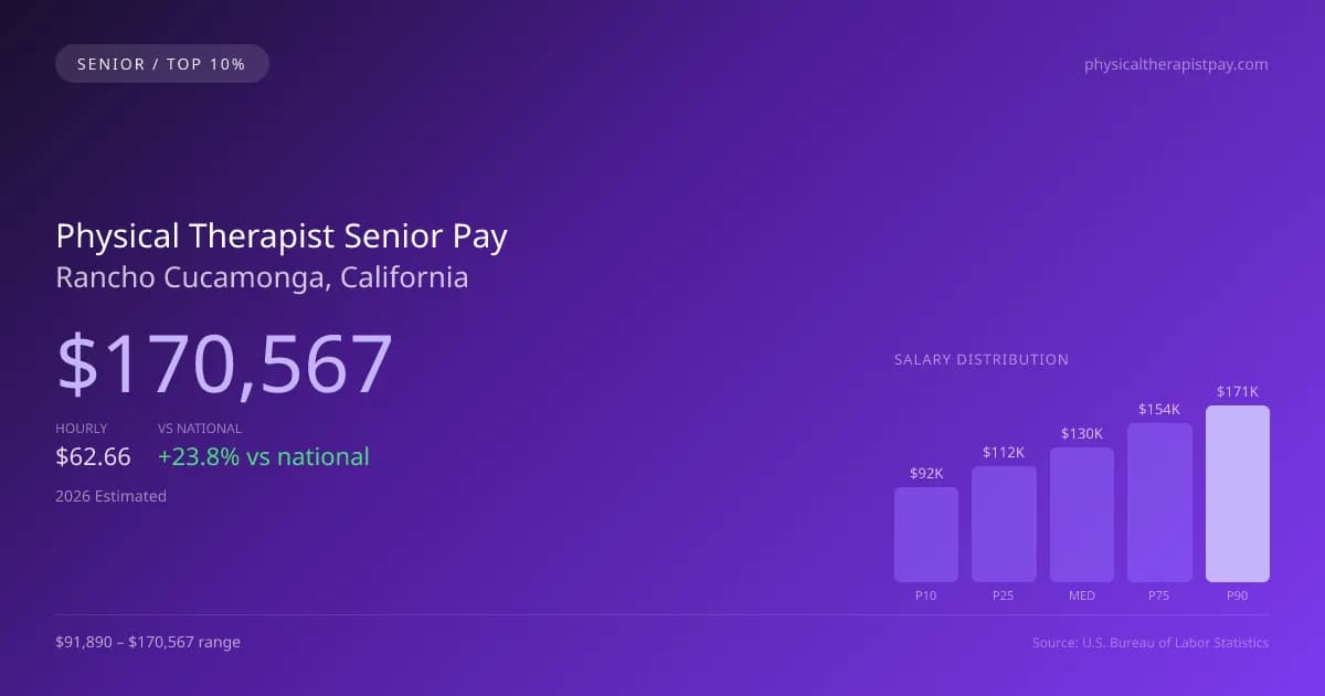 Physical Therapist Senior Salary in Rancho Cucamonga, CA — 2026 est., based on 2025 BLS