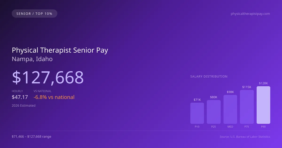 Physical Therapist Senior Salary in Nampa, ID — 2026 est., based on 2025 BLS