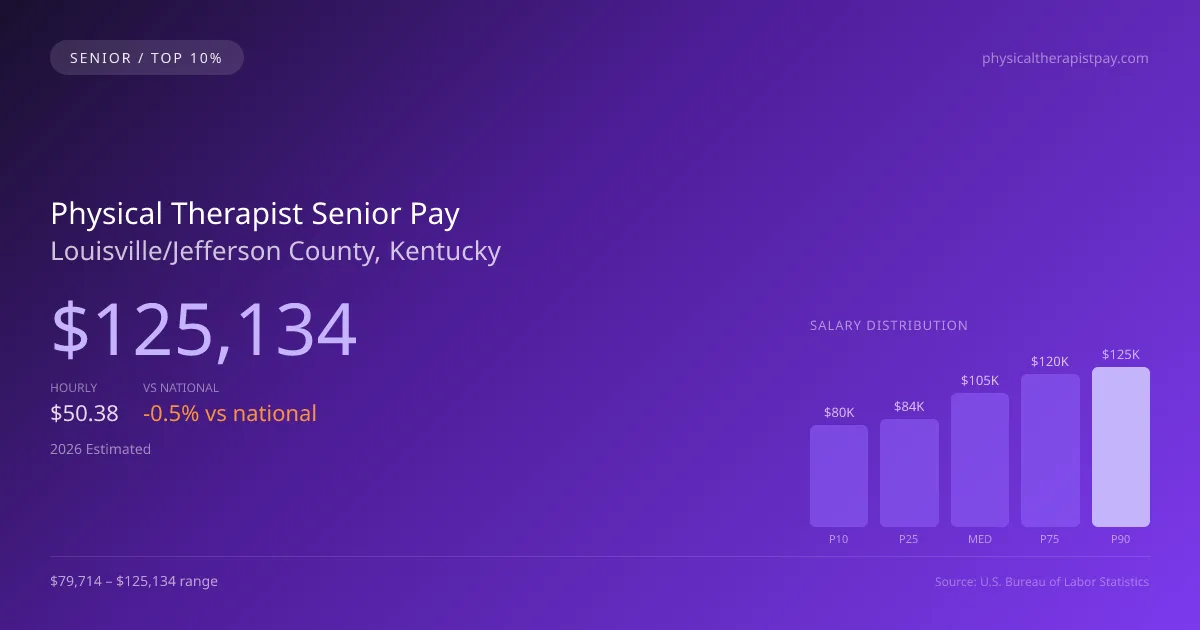 Physical Therapist Senior Salary in Louisville/Jefferson County, KY — 2026 est., based on 2025 BLS